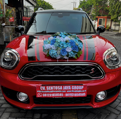 sewa mobil pengantin mini cooper merah surabaya